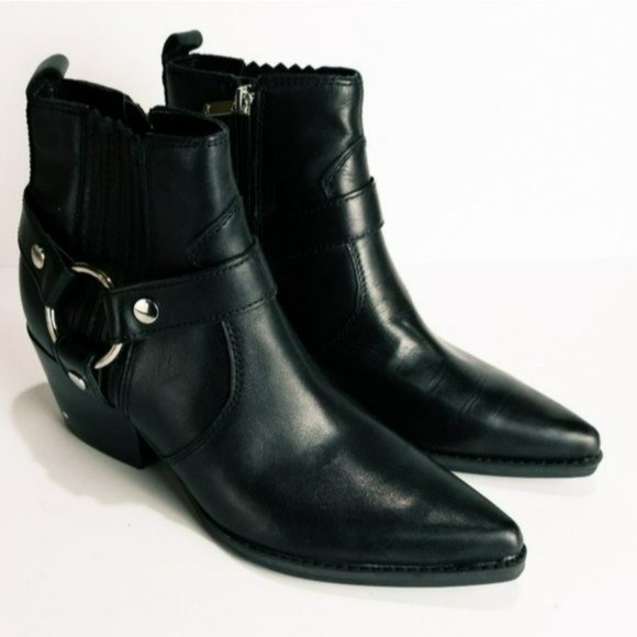 Marc Fisher LTD Halie Leather Ankle Block Heel Boot -8.5 - Picture 3 of 4